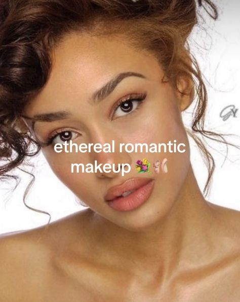 Black Femininity Makeup, Romantic Style Makeup, Ethereal Essence Makeup, Ethereal Romantic Makeup, Ethereal Romantic, Romantic Makeup, Essence Makeup, Brown Skin Makeup, Ethereal Makeup