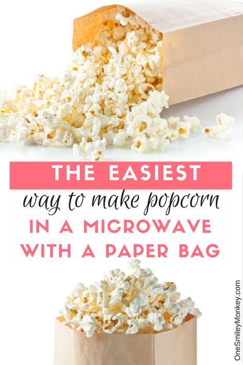 Popcorn Recipes Microwave, Brown Bag Popcorn, Popcorn In A Bag, Paper Bag Popcorn, Diy Microwave Popcorn, Homemade Microwave Popcorn, Cooking Popcorn, Making Popcorn, Microwave Popcorn Bag