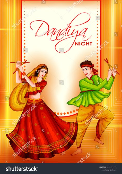 Indian people dancing Garba on Dandiya Night celebrating Navratri festival of India #Ad , #Affiliate, #Garba#Dandiya#dancing#Indian Garba Poster, Dandiya Drawing, Garba Drawing, Painting Blouses, Dandiya Dance, Dancing Illustration, Dandiya Night, Andy's Room, Distant Relationship