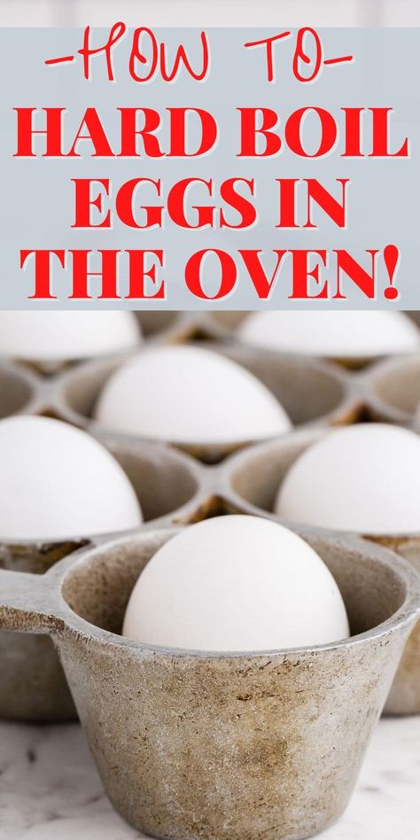 Learn how to make perfectly hard boiled eggs in the oven using a 12-cup muffin tin! This method is hassle free, it's easy, just set it and forget it! Plus, learn all the tips to peel your hard-boiled eggs! Boiled Eggs In Oven, Hard Boiled Eggs In Oven, Runny Boiled Egg, Oven Boiled Eggs, Boiled Eggs In The Oven, Salads Side Dishes, Eggs In The Oven, Peeling Boiled Eggs, Eggs In Oven