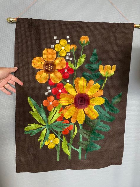 Swedish Cross Stitch, Embroidered Decor, Scandinavian Wall Hanging, Cross Stitch Wall Hanging, Scandinavian Curtains, Cross Stitch Boarders, Colourful Cross Stitch, Handmade Wall Hanging, Scandinavian Wall