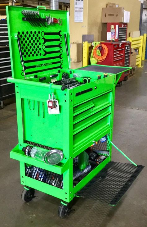 Us General Tool Cart, Us General Tool Cart Mods, Tool Cart Mods, Harbor Freight Tool Box Ideas, Us General Tool Box, Tool Box Ideas, Cart Coffee Bar, Mechanics Tool Cart, Officine In Garage