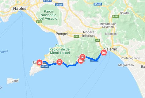 Amalfi coast road map Amalfi Coast Hotels, Amalfi Coast Towns, Italy Coast, Amalfi Coast Itinerary, Amalfi Coast Travel, Road Trip Map, Italy Itinerary, Amalfi Coast Italy, Italy Map