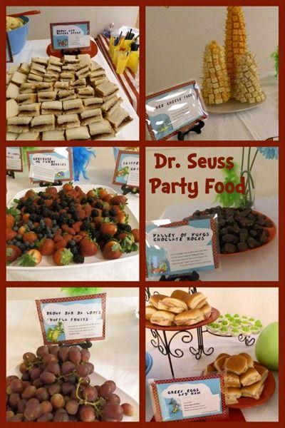 Dr. Seuss Baby Shower Party Foods Dr Seuss Birthday Party Ideas, Dr Suess Baby, Doctor Suess Birthday, Dr Seuss Party, Dr Seuss Birthday Party, Hat Birthday, Dr Seuss Baby Shower, Vegan Party, Grinch Party