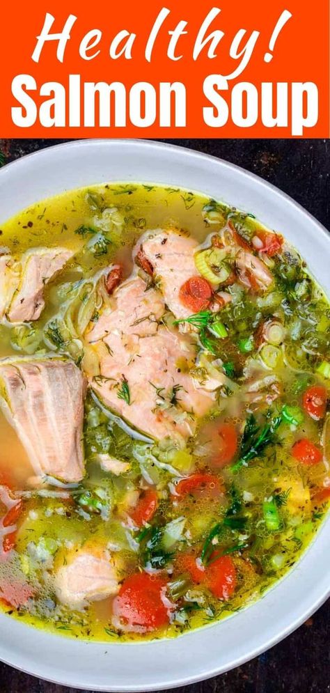 Fish Crock Pot Recipes, Salmon Soup, Seafood Soup Recipes, Mediterranean Cooking, Best Salmon, Fish Salmon, Salmon Seasoning, Healthy Salmon, Potatoes Carrots