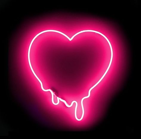 Heart On, Neon Sign, Black Background, A Black, Neon, Pink, Black