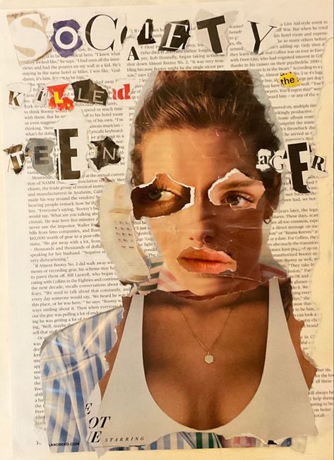 Society Killed The Teenager, Distortion Art, Social Media Impact, Art Alevel, Social Media Art, Gcse Art Sketchbook, A Level Art Sketchbook, Magazine Collage, Social Problem