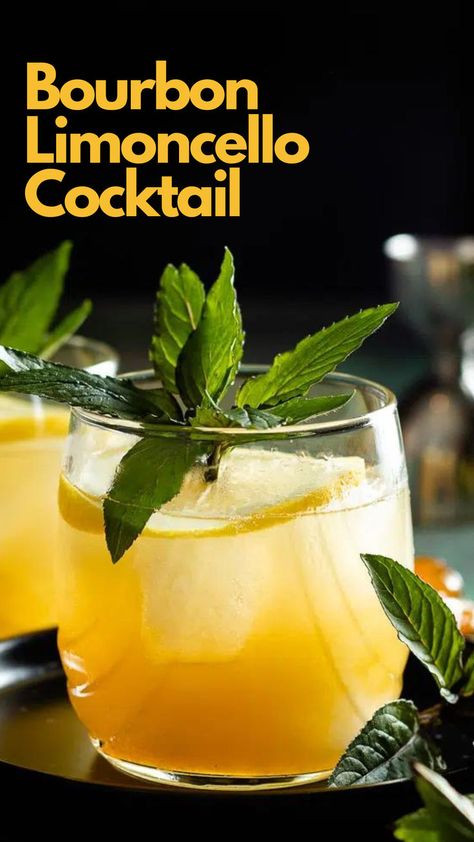 Bourbon Limoncello Cocktail Cocktail With Bourbon, Limoncello Cocktail, Limoncello Spritz, Limoncello Cocktails, Best Mixed Drinks, Bourbon Cocktail Recipe, Peach Preserves, Fall Cocktails Recipes, Easy Cocktail