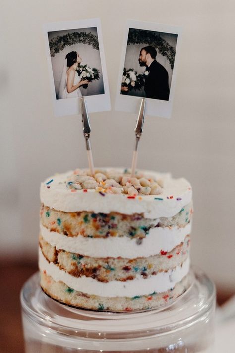 Wedding Reception Details, Wedding Toppers, Polaroid Wedding, Indoor Wedding Receptions, Dessert Bar Wedding, Romantic Wedding Cake, Reception Details, Wedding Topper, Brunch Wedding