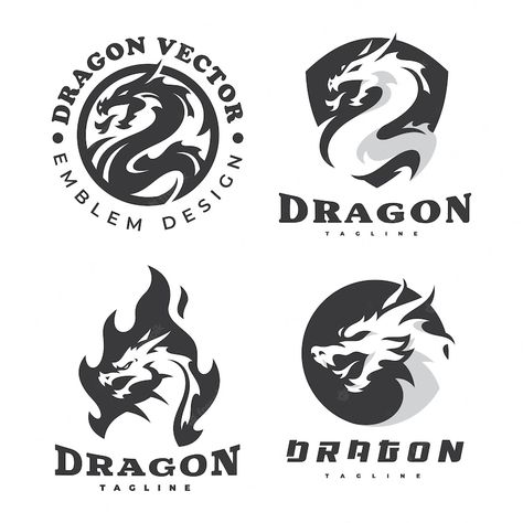 Dragon Emblem, Dragon Vector, Dragon Mascot, Logo Dragon, Logo Circular, Dragon Tattoo Art, Dragon Logo, Mascot Logo Design, Draw Logo