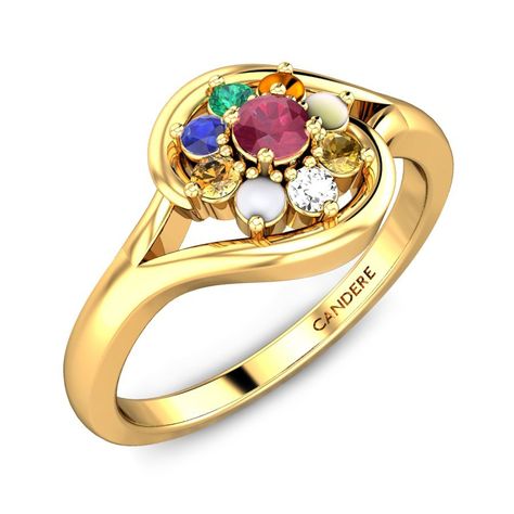 CORDELIA NAVARATNA RING Navaratna Rings For Ladies, Navaratna Ring For Women, Navaratna Ring, Navratna Ring, Rings For Ladies, Mens Ruby Ring, Couple Ring Design, Wedding Jewellery Collection, Beads Jewellery