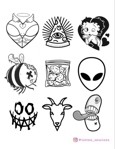 Simple Tattoo Flash Sheet, Flash Tattoo Designs Simple, Funny Flash Tattoo, Simple Flash Tattoo, Small Tattoo Flash, Mini Flash Tattoo, 111 Tattoo, Flash Sheet Tattoo, Flash Art Tattoos