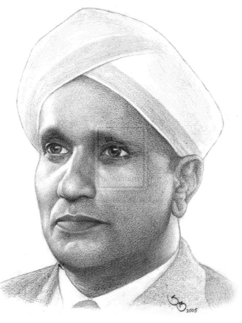 C V Raman Indian Sketches, Crop Top Outfits Indian, Cv Raman, Happy Birthday Sir, C V Raman, Freedom Fighters Of India, Village School, India History, Andrew Loomis