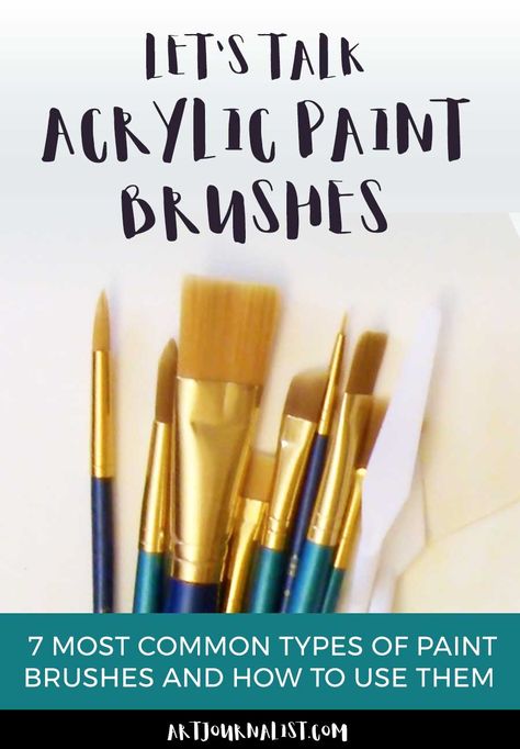 Learn the basics of the different types of acrylic paint brushes and how each brush is used in a variety of acrylic painting techniques. Birthday Art Ideas, Types Of Brushes, Painting Videos Tutorials, Brushes Paint, Acrylic Paint Brushes, Acrylic Painting Flowers, Acrylic Painting Lessons, Acrylic Brushes, Acrylic Painting Tips