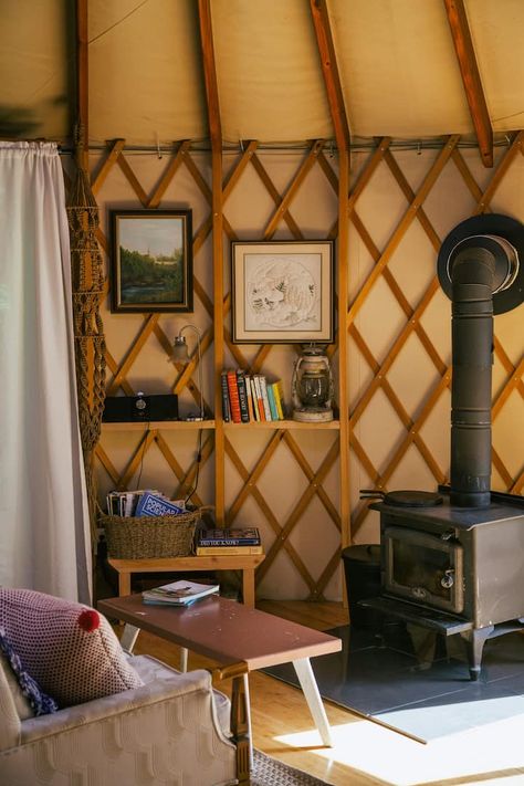 Yurt Life, Yurt Interior, Yurt Home, Yurt Living, Off Grid Tiny House, Cheese Factory, House Beds, Round House, Cozy Nook