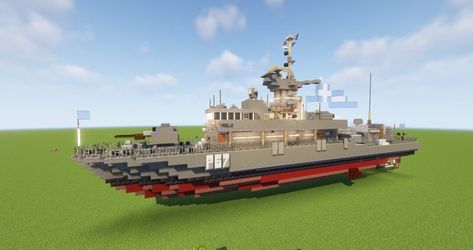 Minecraft Missile, Minecraft Battleship, Minecraft Boat, Minecraft Vehicles, Minecraft Castle Designs, Destroyer Ship, Steampunk City, Minecraft House Plans, Minecraft Banners