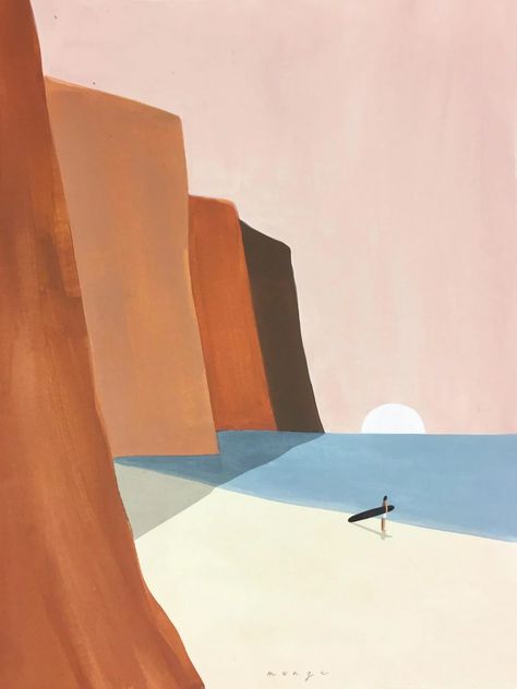 Quentin Monge’s Artistry Is Inspired By The Color Palette Of The French Riviera - IGNANT Quentin Monge, Hobbies Ideas, Art Minimaliste, Simple Acrylic Paintings, Minimalist Painting, Surf Art, Art Minimalist, Painting Art Projects, Diy Canvas Art