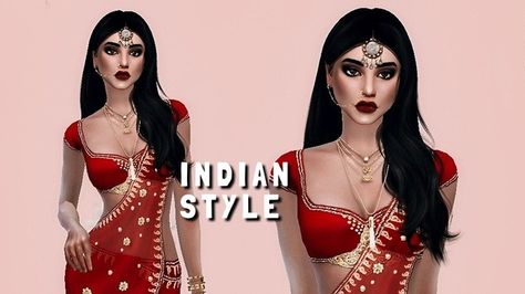 Indian Style Female | Patreon Sims 4 Indian Wedding Cc, Sims 4 Indian Cc, Indian Head Jewelry, Indian Headpiece, Egyptian Fashion, India Clothes, Indian Princess, 4 Characters, Sims Ideas