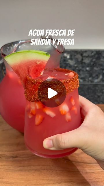 Agua Fresca With Alcohol, Watermelon Strawberry Agua Fresca, Sandia Agua Fresca Recipe, Watermelon Aqua Fresca Recipe, Peach Sorbet Recipe, Agua Fresca Recipe, Sorbet Recipe, Drinks Party, Mexican Drinks