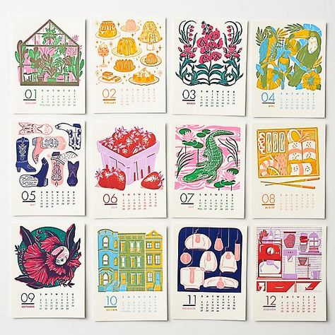 Graphic Design Calendar, Paint Calendar, Calendar Design Inspiration, Diy Desk Calendar, Letterpress Design, 달력 디자인, Unique Calendar, Diy Calendar, Riso Print