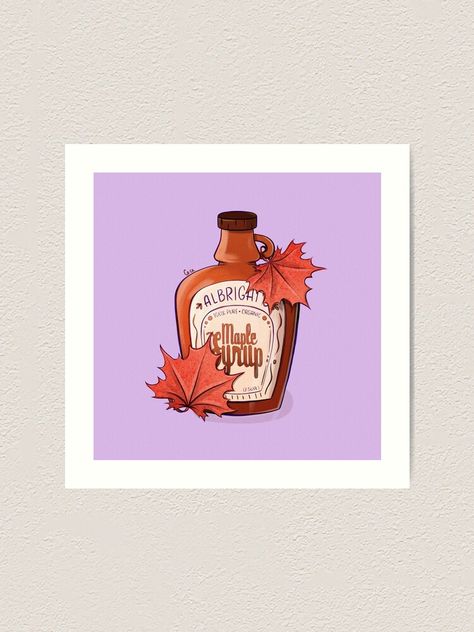 Syrup Illustration, Maple Syrup Bottle, Maple Syrup Bottles, Bottle Tattoo, Syrup Bottle, Maple Syrup, Syrup, Print Patterns, Illustration Art