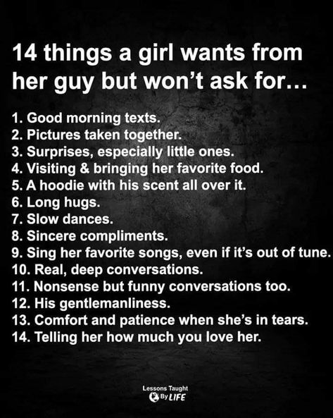 14 things girls want but won't ask for Dream Guy Quotes, Romantic Questions For Couples, Things To Do With Your Boyfriend, Couples Things To Do, Always Love You Quotes, Lessons Taught By Life, Romantic Questions, Funny Conversations, Relationships Are Hard