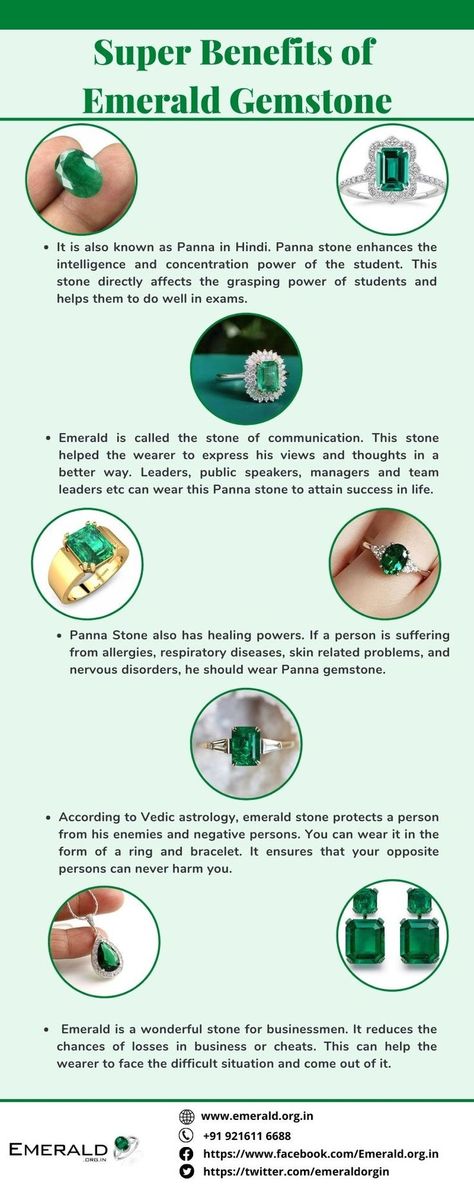 Emerald Stone is the beautiful and stunning gemstone and it is among the top three colored stones in the universe. People who born in the month of May, can wear emerald stone. In this infographic we will discuss the benefits of emerald gemstone. https://wa.me/919216116688 Meaning Of Emerald Stone, Emerald Gemstone Meaning, Emerald Meaning Crystals, Emerald Stone Meaning, Gemstone Wallpaper Iphone, Emerald Crystal Meaning, Gems Meanings, Emerald Meaning, Supernatural Crafts