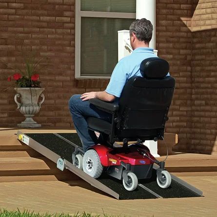 Prairie View Industries Multifold Portable Ramp | Wayfair Scooter Ramps, Accessible House, Portable Wheelchair, Portable Ramps, Prairie View, Elderly Dogs, Manual Wheelchair, Wheelchair Ramp, Wheel Chair