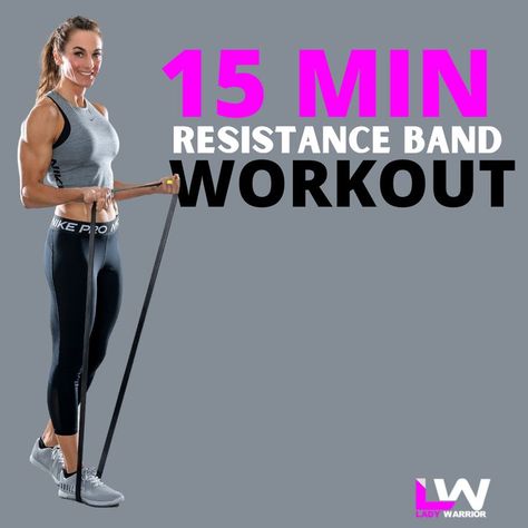 15 Minute Workouts (with resistance bands) - Lady Warrior Only have 15 minutes and want to burn some calories, these resistance band workouts will be perfect for home, vacations or short on time. https://ladywarrior.com/15-minute-workout-with-resistance-bands/ 15 Minute Resistance Band Workout, Strength Training For Beginners At Home Resistance Bands, Resistance Bands Workouts For Women, How To Use Exercise Bands, Easy Band Workouts, Core Workout Resistance Bands, Elastic Band Workout For Arms, Resistance Tube Workout For Beginners, Excersise With Band