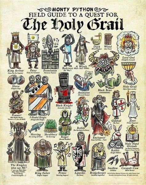 The world seems to be divided into two groups of people... Those that love Monty Python and those that don't. Monty Python Flying Circus, Black Beast, Roi Arthur, Arte Nerd, British Comedy, Monty Python, Vertical Poster, Blackest Knight, King Arthur