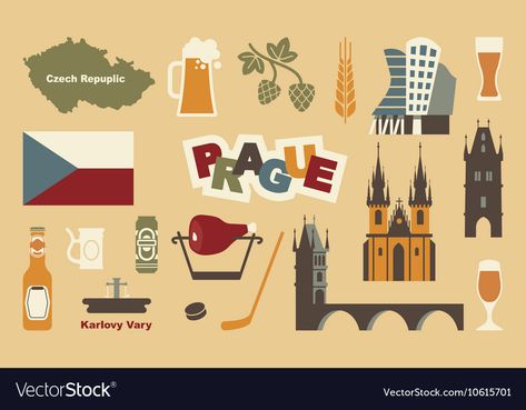 Republic Symbol, Little Einsteins, Karlovy Vary, The Czech Republic, Countries Around The World, Prague, Czech Republic, Vector Icons, Adobe Illustrator