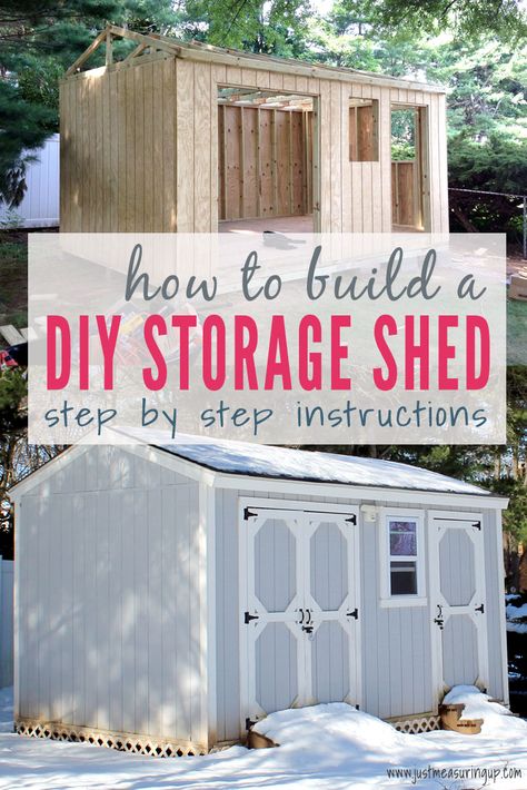 Shed With Wood Storage, Building A Shed Roof, Diy Storage Shed, Build Your Own Shed, Shed Construction, Firewood Shed, Cheap Sheds, Installing Siding, Large Sheds