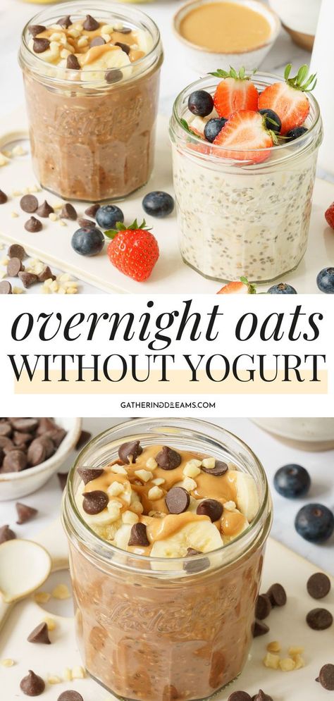 overnight oats without yogurt Cheap Overnight Oats Recipe, Overnight Oats With Plain Greek Yogurt, Healthy Overnight Oats No Yogurt, Overnight Oats Without Yogurt Dairy Free, Overnight Oats With 2% Milk, Easy Overnight Oats No Chia Seeds, Overnight Oat Without Yogurt, Base Overnight Oats Recipe, Cheap Overnight Oats