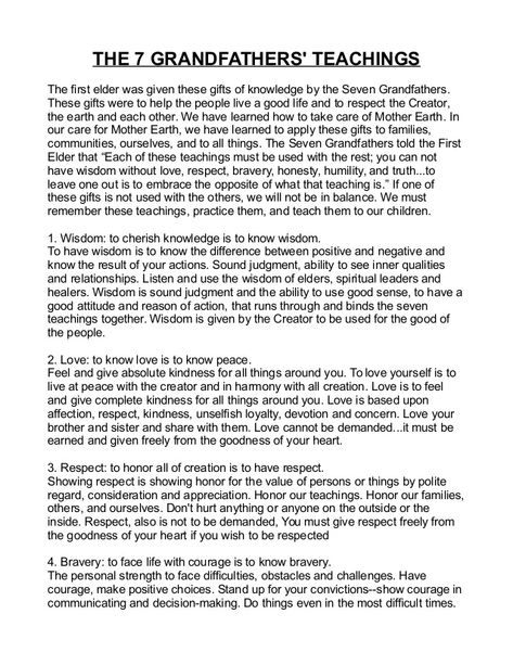 7 Teachings Aboriginal, 7 Grandfather Teachings, 7 Sacred Teachings, Seven Sacred Teachings, Indigenous Teachings, Seven Grandfather Teachings, Grandfather Teachings, Native American Education, Native American Language