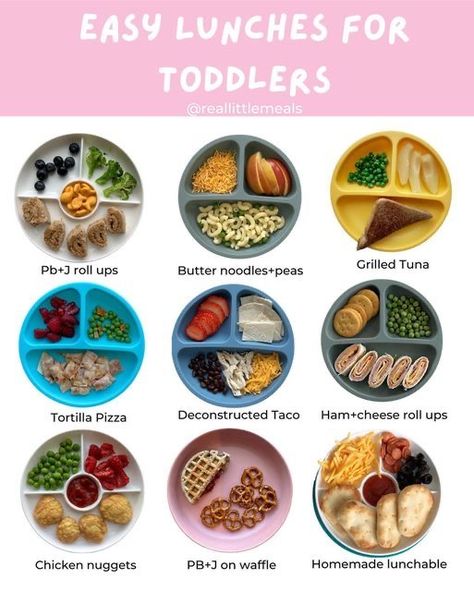 Toddler Lunch And Dinner Ideas, Toddler Meals On The Go, Kids Daycare Lunch Ideas, Fun Toddler Lunch Ideas, Lunch For 1 Year, Lunch For Toddlers Daycare, Easy Lunch Ideas Toddler, Toddler Friendly Lunch Ideas, Easy Healthy Toddler Lunches