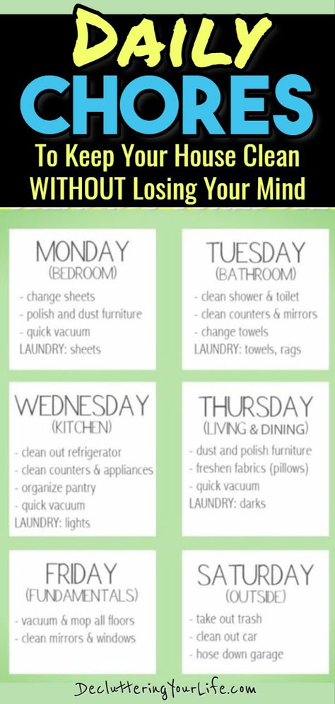 Chores Schedule, Monthly Cleaning Schedule, Weekly Cleaning Checklist, Deep Cleaning Hacks, Check Lists, Losing Your Mind, Clean House Schedule, Cleaning Schedules, Cleaning Painted Walls