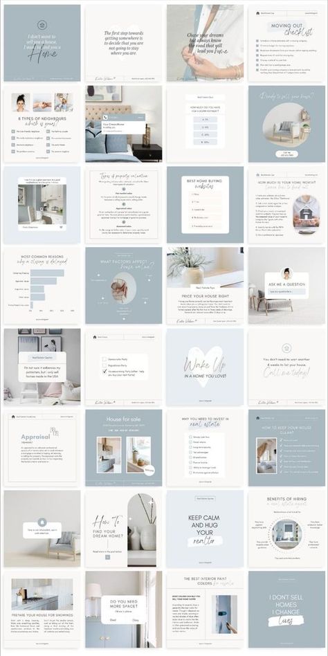 Canva For Realtors, Real Estate Instagram Aesthetic, Instagram Post Ideas Aesthetic Template, Instagram Ideas Post Layout, Mindfulness Instagram Feed, Canva Templates Aesthetic, Realtor Instagram Aesthetic, Aesthetic Instagram Feed Ideas Business, Product Instagram Feed