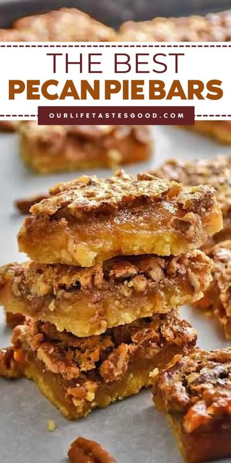 Delight in The Best Pecan Pie Bars as the ultimate holiday treat! With a buttery shortbread crust and rich pecan pie filling, these bars are easy to make and perfect to make ahead. They’re truly a must-have for your Christmas dessert recipe. Bake some joy and enjoy! Pecan Pie Bars Using Sugar Cookie Dough, Pecan Pie Empanadas, Shortbread Pecan Bars, Pecan Bars Recipe Shortbread Crust, Pecan Pie Bars With Shortbread Crust, Dessert Bars For A Crowd, Desserts With Pecans, Crustless Pecan Pie, Best Ever Pecan Pie Bars