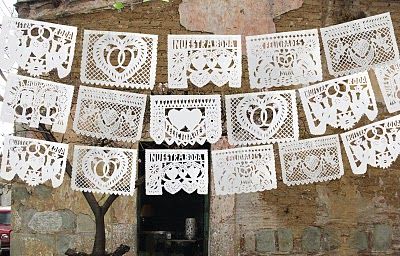 wedding Mexican Wedding Decorations, Lace Bunting, Wedding Flags, Mexican Lace, Eclectic Wedding, Boda Mexicana, Eco Friendly Wedding, Mexican Wedding, Paper Cutout