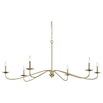 Subtle Elegance is what our Muaad Chandelier embodies, its six long beautiful arms will brighten a large room while its gold finish will add an element of opulence! | Mercer41 Muaad 6 - Light Classic / Traditional Chandelier Metal | 26 H x 61 W x 61 D in | Wayfair Hunters Gold, Chandelier Chain, Beautiful Arms, Chandelier Metal, Arm Chandelier, Bay House, Candle Style Chandelier, Traditional Chandelier, Chandelier For Sale