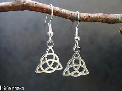 Triquetra Jewelry, Trinity Earrings, Celtic Knot Jewelry, Celtic Knot Earrings, Pentagram Necklace, Pagan Jewelry, Surgical Steel Earrings, Festival Jewelry, Knot Earrings