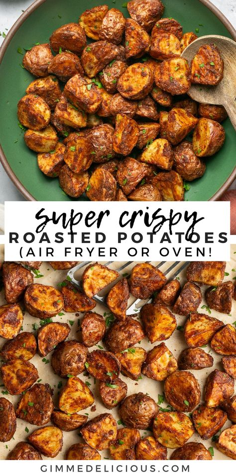 Roasted Baby Potatoes (Air Fryer or Oven) Crispy Roasted Potatoes In Air Fryer, Air Roasted Potatoes, Super Crispy Roasted Potatoes, Oven Air Fryer Potatoes, Petite Gold Potato Recipe Air Fryer, Air Fryer Small Roasted Potatoes, Tiny Potatoes In Air Fryer, Toasted Potatoes In Air Fryer, Air Fryer Petite Potatoes