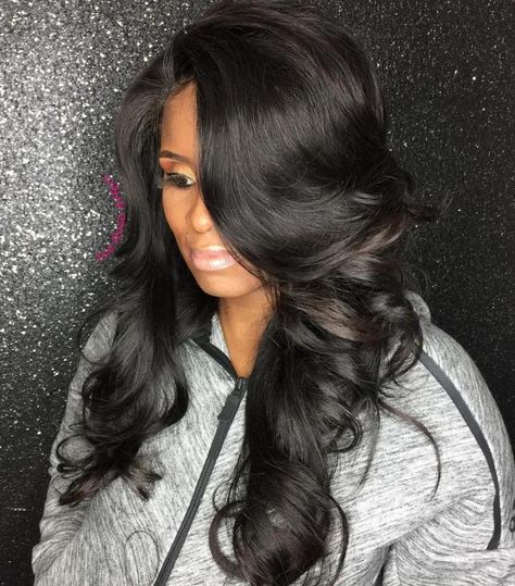 Black Long Sew In Hairstyle Long Sew In, Black Extensions, Sewin Weave, Curly Hair Sew In, Long Weave Hairstyles, Sew In Hair Extensions, Sew In Hairstyles, Curly Hair Extensions, Hair Advice