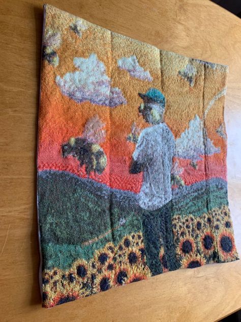 Album Cover Cross Stitch, Album Cover Rug, Flowerboy Album Cover, Albums Covers, Stitch Art, Tyler The Creator, Stitching Art, Cross Stitch Art, Room Inspo