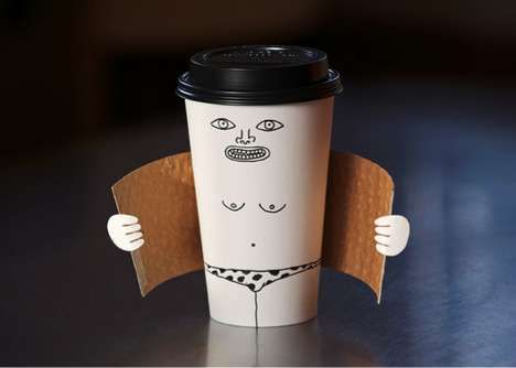 14 Sassy Coffee Cup Sleeves Funny Commercial Ads, Food Sculpture, Funny Commercials, Creative Food Art, 웃긴 사진, My Coffee, Creative Food, Minneapolis, Cappuccino