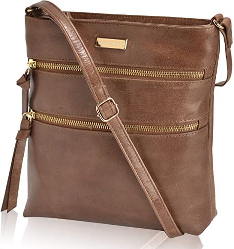 Crossover Purse, Cross Body Sling Bag, Amazon Discounts, Tan Handbags, Brown Crossbody Bag, Best Purses, Shoulder Sling, Trendy Handbags, Leather Crossbody Purse