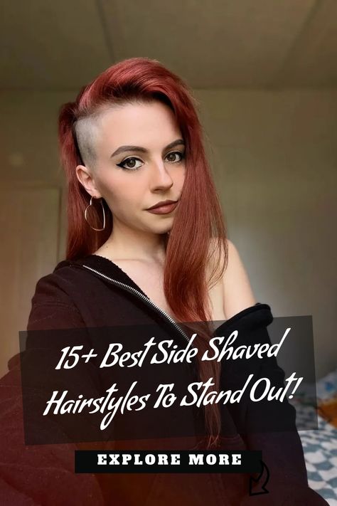 Looking to switch up your hairstyle? Check out these edgy and chic side shaved hairstyles for a bold and stylish look. Whether you want a subtle undercut or a dramatic shave, these styles are perfect for those who want to make a statement with their hair. From long locks to short crops, there's a shaved style for everyone. Say goodbye to boring hair and hello to something new and exciting with these trendy side shaved hairstyles. Alt Haircut Shaved Sides, Shaved Sides Haircuts For Women, Female Viking Hairstyles Shaved Sides, Shoulder Length Hair With Undercut Women, Undercut With Sideburns, Shaved Side Hairstyles Women, Shaved Side Short Hairstyles, Shaving Hairstyles For Ladies, Shaved Sides With Bangs Punk