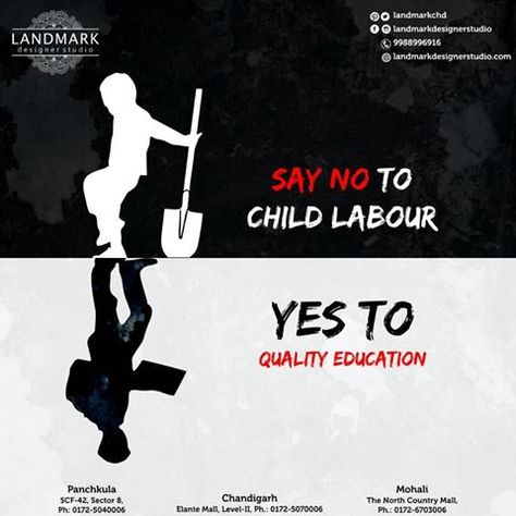 Lack Of Education Poster, Stop Child Labour Posters, Social Awareness Posters, Logo For Kids, Satirical Illustrations, Child Labour, Awareness Poster, 광고 디자인, Publicidad Creativa