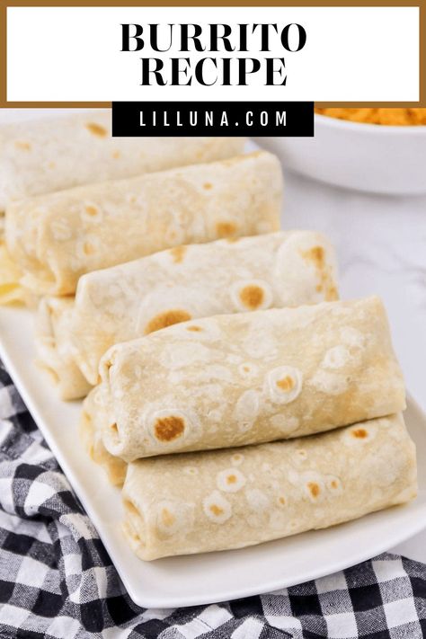 This bean burrito recipe is so easy to whip up for dinner! These are perfect for making ahead of time or freezing for later. #beanburritos #burritos #beans #mexicanfood #easydinner Lil Luna Recipes, Bean Burrito Recipe, Bean Burritos Recipe, Bean And Cheese Burrito, Asian Steak Bites, Amazing Snacks, Asian Steak, Creamy Pasta Bake, Best Freezer Meals