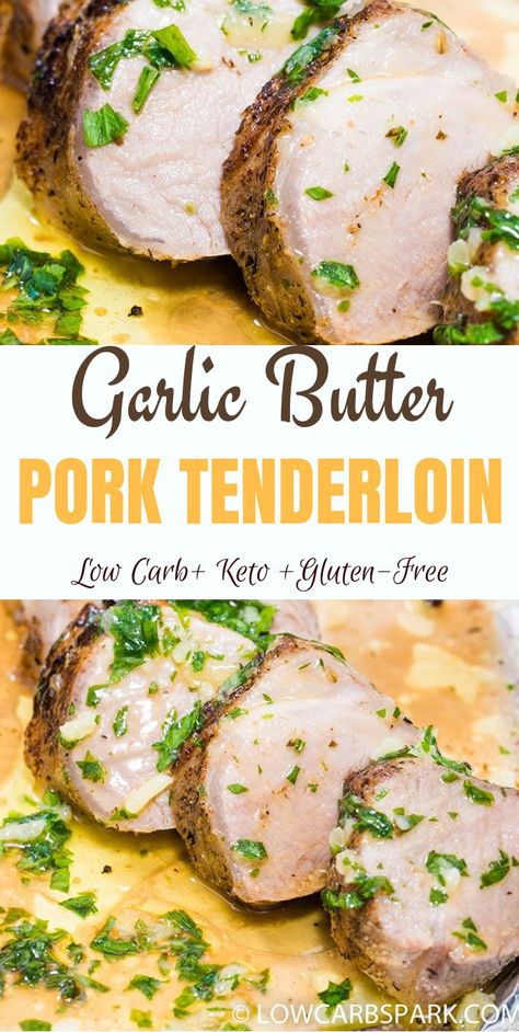 Garlic Butter Pork Tenderloin, Butter Pork Tenderloin, Best Garlic Butter, Butter Flavors, Baked Pork Tenderloin, Recipes Pork, Roasted Radishes, Pork Loin Recipes, Pork Dinner